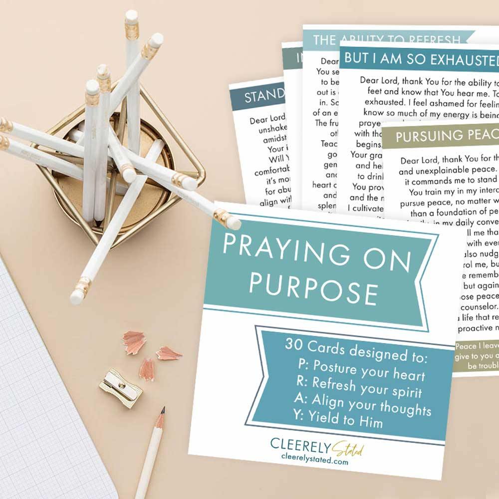 Praying On Purpose Cards with Stand | Fruit of the Vine Boutique 