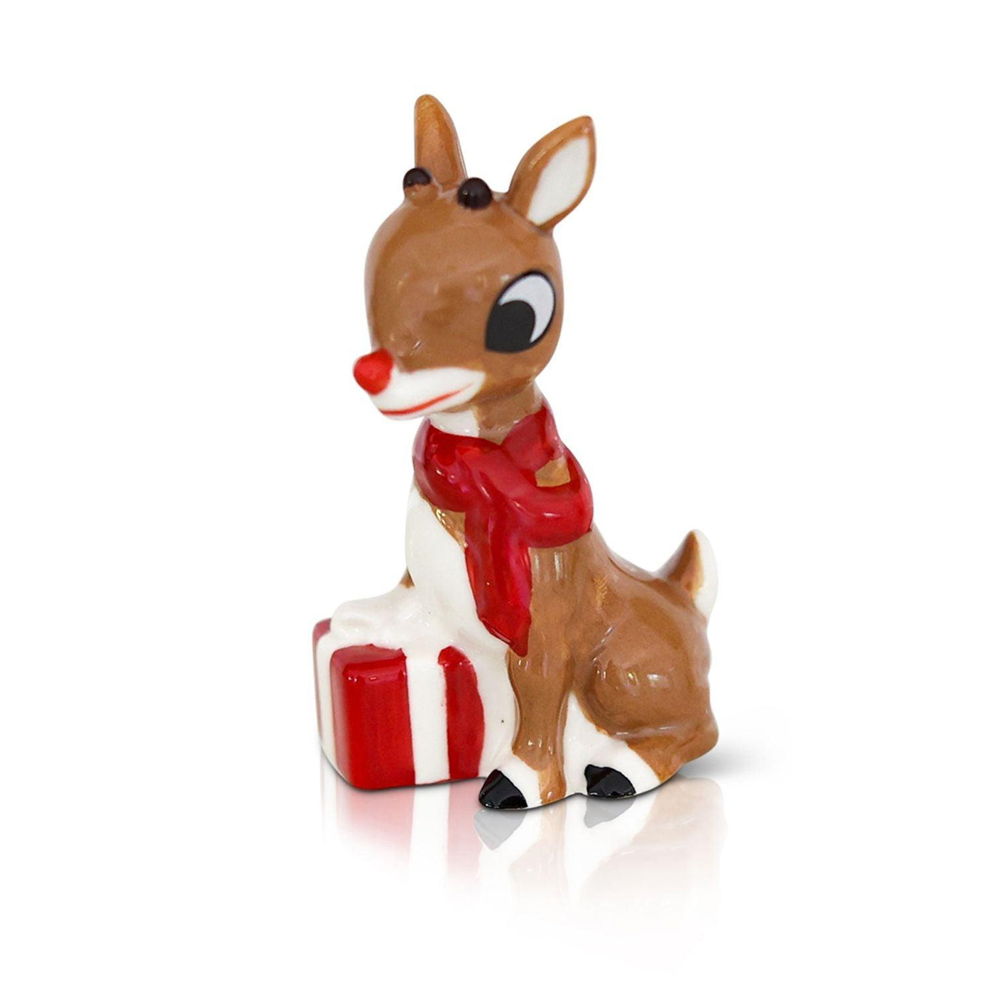 Rudolph the red nosed reindeer mini with a scarf and present