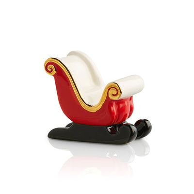 Red, gold, white, and black Santa's Christmas sleigh mini