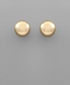 15 mm puff ball studs in gold, front view.