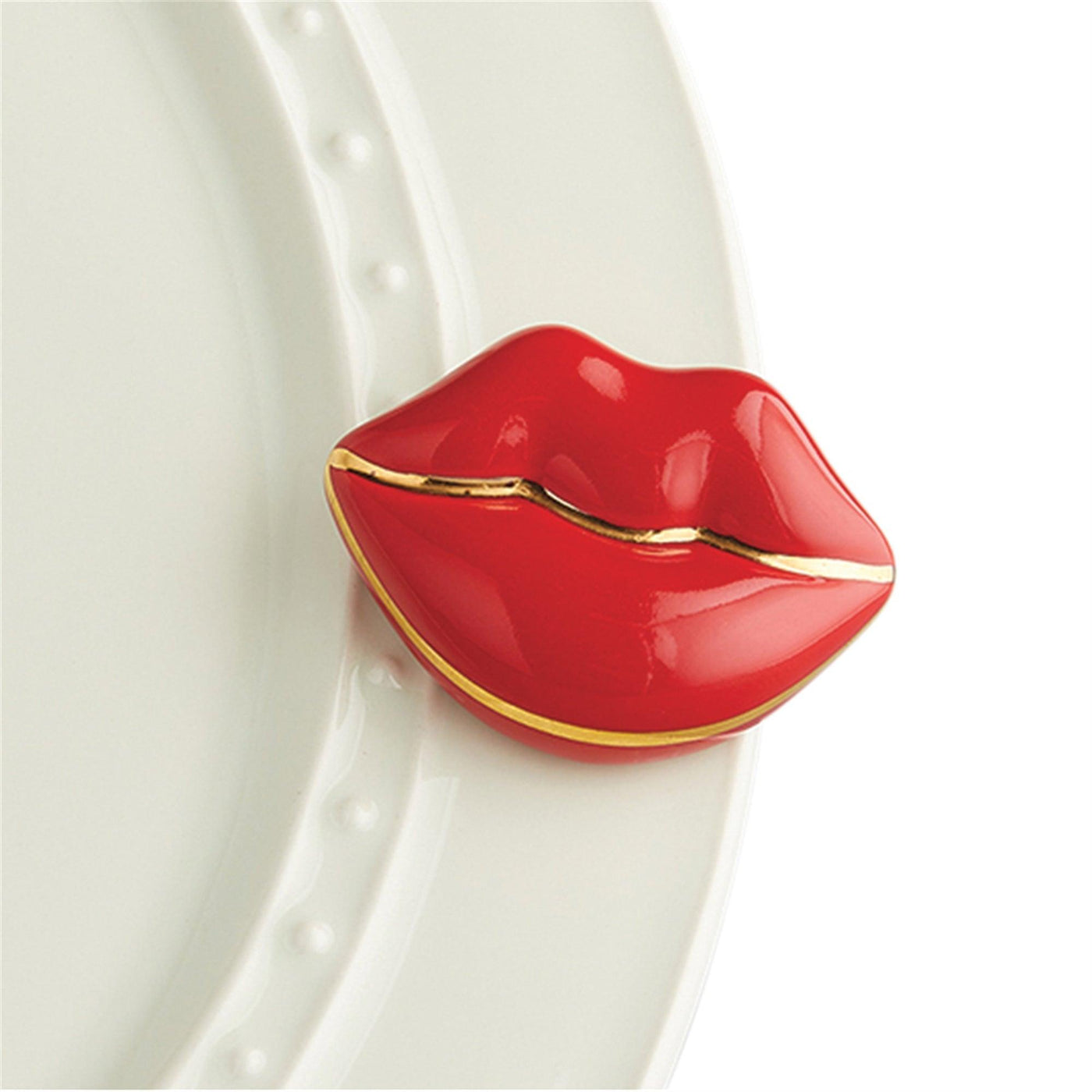 Red Lips with a Gold outline mini