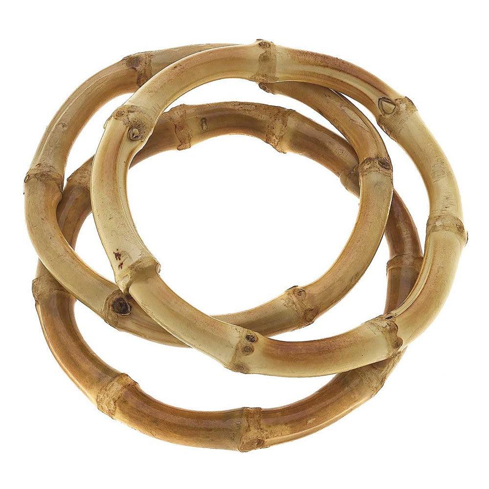 Raw bamboo stack bracelets