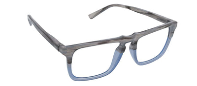 Gray and blue square frame readers
