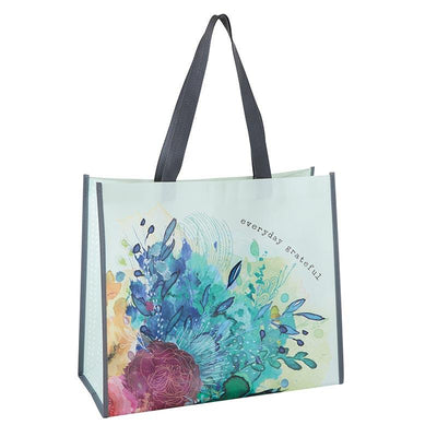 Sea foam tote bag with "everyday grateful" on both sides